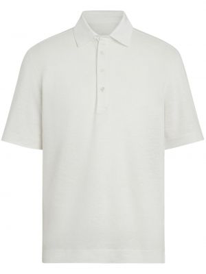 Lininis polo marškinėliai Zegna balta