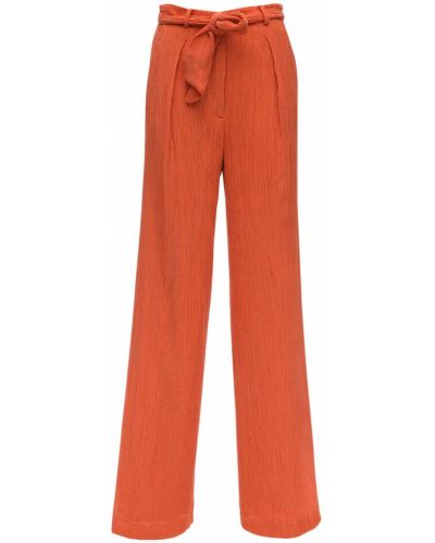 Krepové bavlněné kalhoty Gabriela Hearst oranžové
