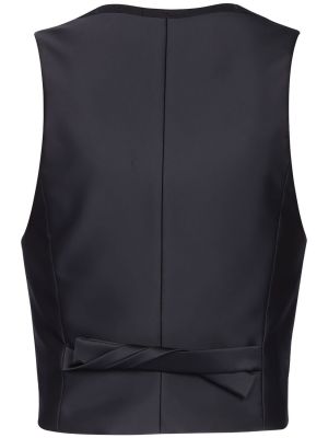 Pruhovaná vlnená vesta Alexandre Vauthier čierna