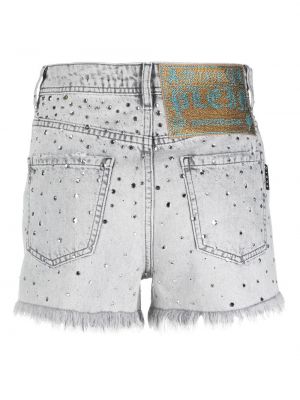 Jeans shorts mit kristallen Philipp Plein grau