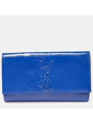 Kopertówka skórzana Yves Saint Laurent Vintage niebieska