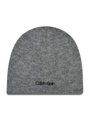 Vilnonis kepurė Calvin Klein pilka