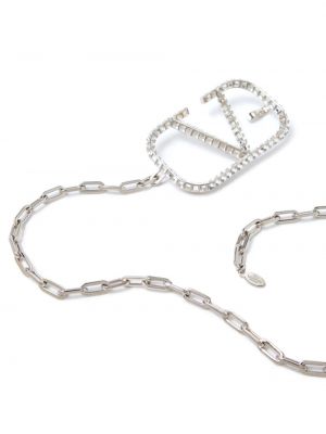 Pasek z kryształkami Valentino Garavani srebrny