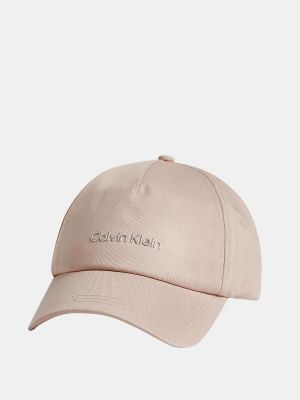 Gorra de algodón Calvin Klein gris