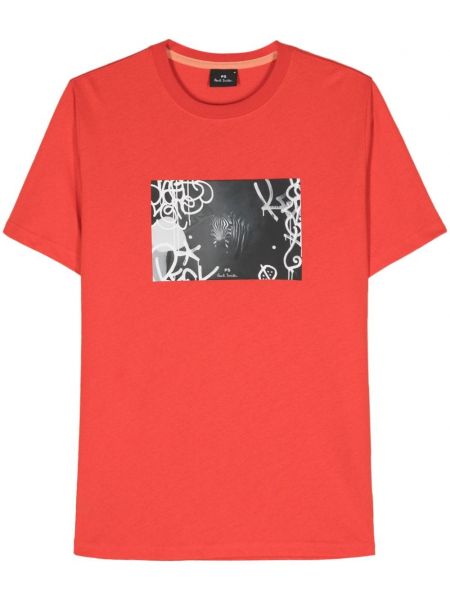 T-shirt aus baumwoll mit print Ps Paul Smith rot