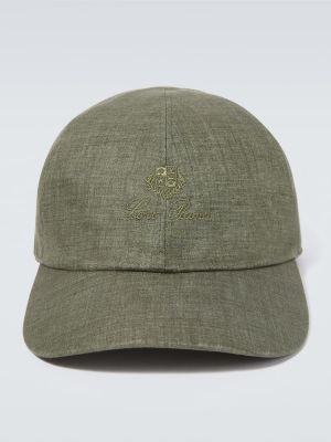 Ленена шапка Loro Piana зелено