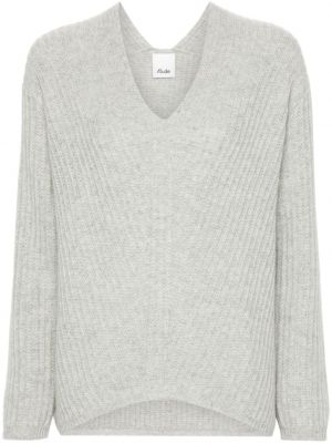 Pull à col v Allude gris