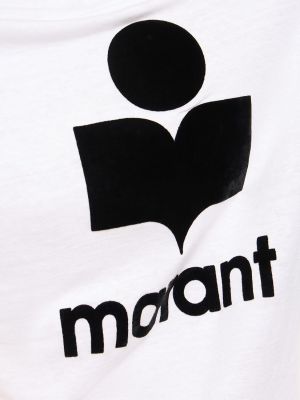 Lenvászon póló nyomtatás Marant Etoile fehér