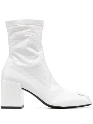 Kožené členkové topánky Courreges biela