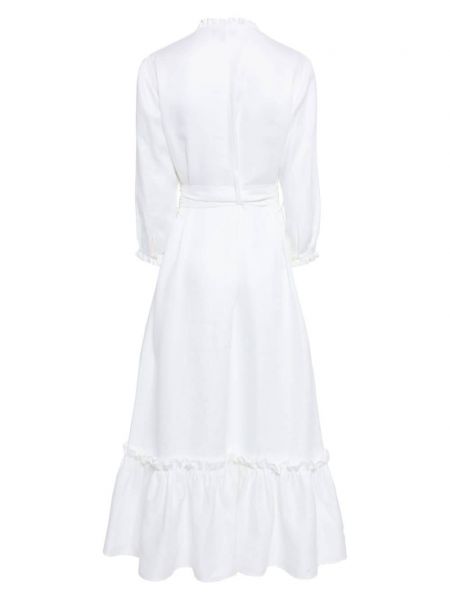 Lniana sukienka z falbankami N.peal biała