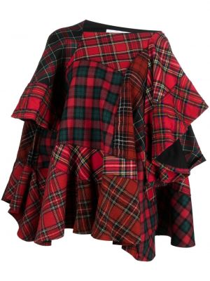 Asimetrična bluza s karirastim vzorcem Comme Des Garçons Tao rdeča