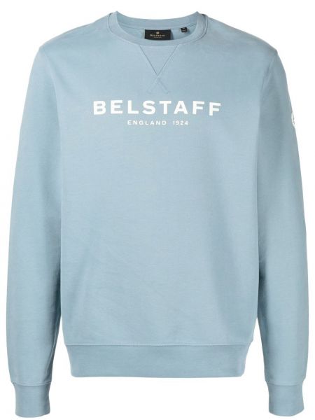 Jersey trykt bomull sweatshirt Belstaff blå