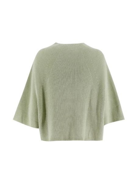 Top de algodón de tela jersey de cuello redondo Fabiana Filippi verde