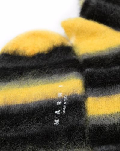 Calcetines a rayas con estampado de lana mohair Marni amarillo