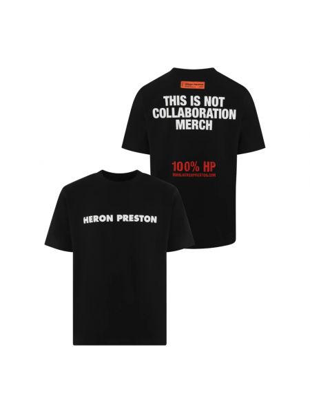 Koszulka bawełniana z nadrukiem Heron Preston czarna