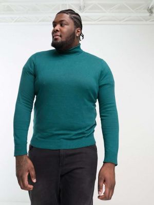 Хлопковый длинный свитер с высоким воротником Threadbare зеленый