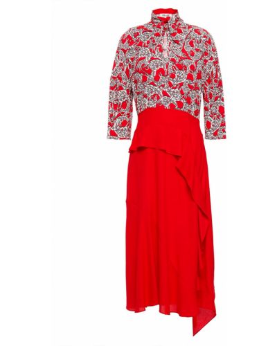 Červené šaty ke kolenům Diane Von Furstenberg
