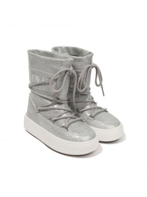 Lumisaappaat tytöille Moon Boot Kids hopea