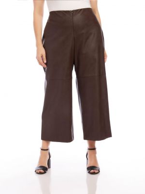 Кожаные брюки Karen Kane коричневые