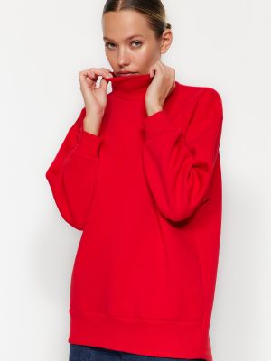 Helanca din fleece tricotate Trendyol roșu