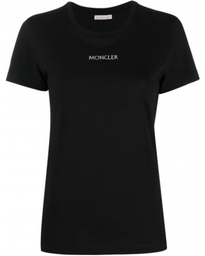 Camiseta con bordado Moncler negro