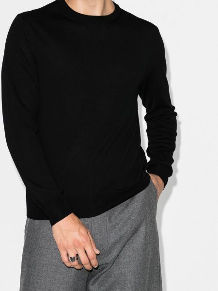 Sweter wełniany z wełny merino Canali czarny