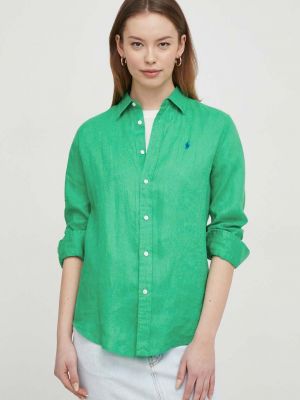 Ленена риза Polo Ralph Lauren зелено