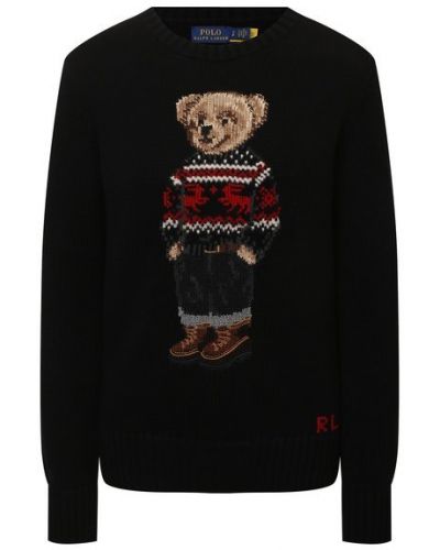 Хлопковый пуловер Polo Ralph Lauren, черный