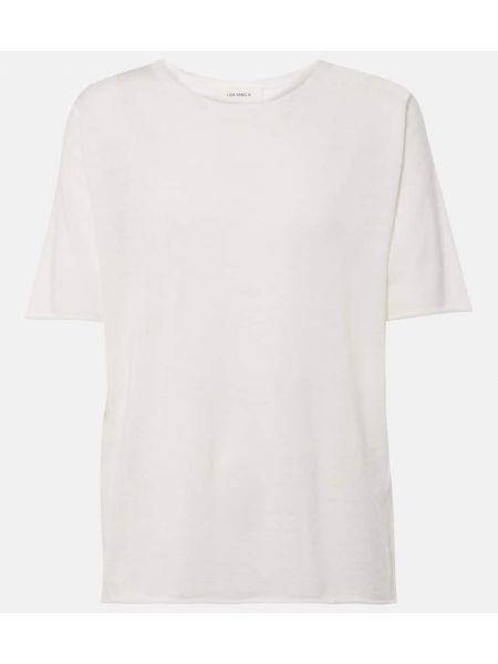 T-shirt en cachemire Lisa Yang blanc