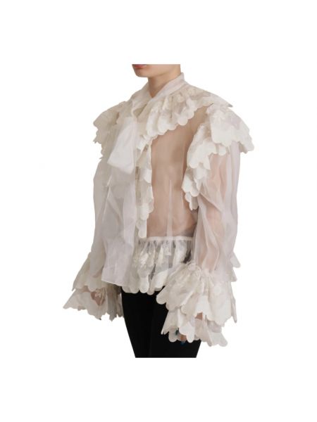 Bluzka z falbankami Dolce And Gabbana biała