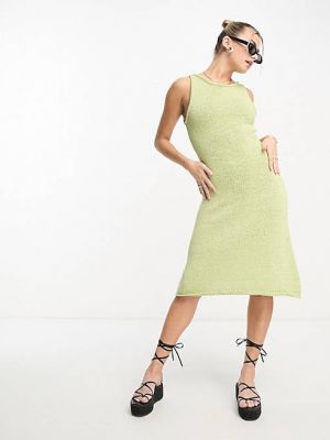 Трикотажный платье миди Urban Revivo зеленый