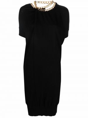 Vlněné pletené šaty s krátkými rukávy Junya Watanabe Comme Des Garçons Pre-owned - černá