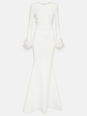 Sukienka długa w piórka Rebecca Vallance biała