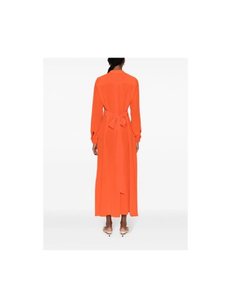 Vestido largo de seda con escote v bootcut Kiton naranja