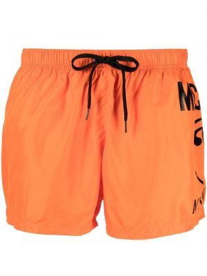 Trykt shorts Moschino oransje