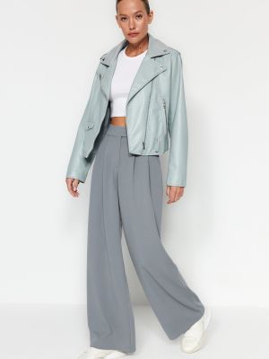 Pletené kalhoty na suchý zip s vysokým pasem Trendyol