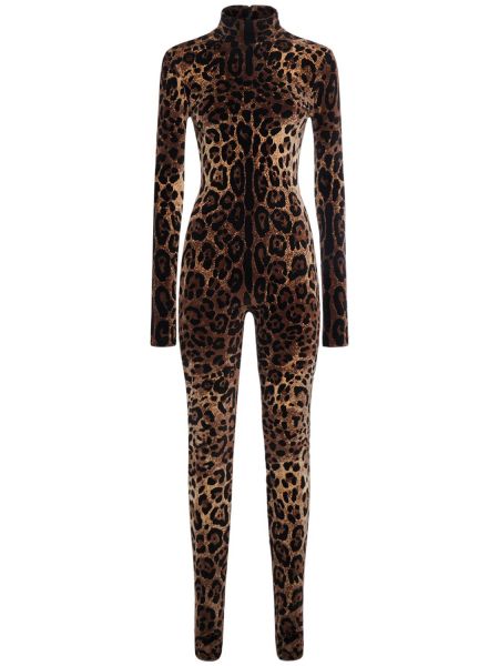 Romper med mönster i leopard i jacquard Dolce & Gabbana