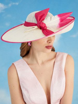 Шляпа с бантом с перьями Coast розовая