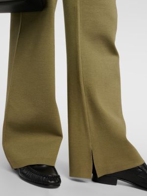 Pantaloni cu picior drept de mătase Joseph verde