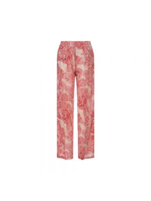 Pantalones rectos de flores con estampado Kiton rosa