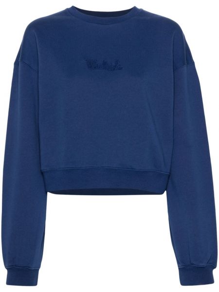Sweatshirt mit stickerei aus baumwoll Woolrich blau