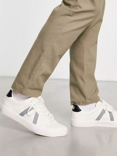 Кожаные кроссовки из искусственной кожи Jack & Jones белые