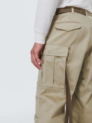 Bavlněné cargo kalhoty Sacai béžové