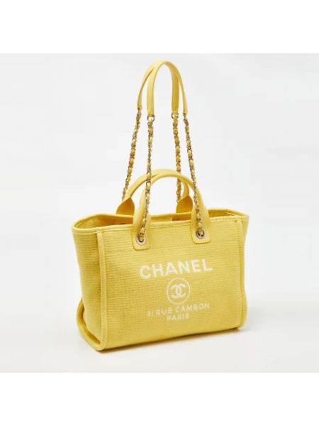 Bolso shopper retro Chanel Vintage amarillo