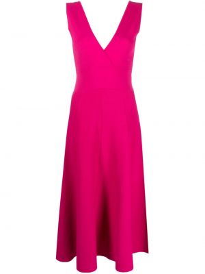 Μίντι φόρεμα με λαιμόκοψη v P.a.r.o.s.h. ροζ