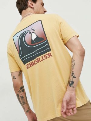 Quiksilver pamut póló , nyomott mintás - Sárga