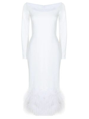 Вечернее платье с перьями Rasario белое
