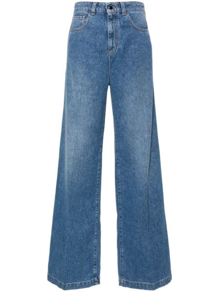 Proste jeansy z wysoką talią Emporio Armani niebieskie