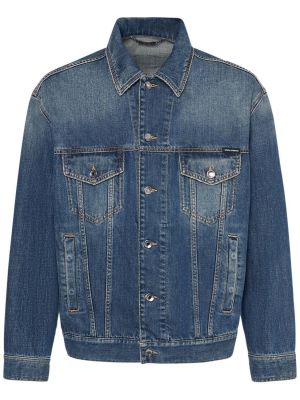 Bavlnená džínsová bunda Dolce & Gabbana modrá