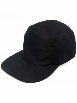 Памучна шапка с козирки бродирана Mm6 Maison Margiela черно